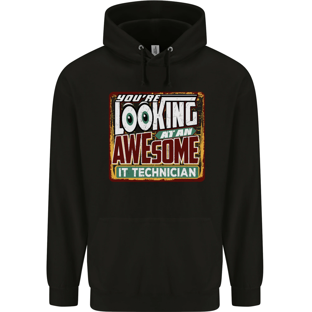 Youre Looking at an Awesome IT Technician Mens 80% Cotton Hoodie