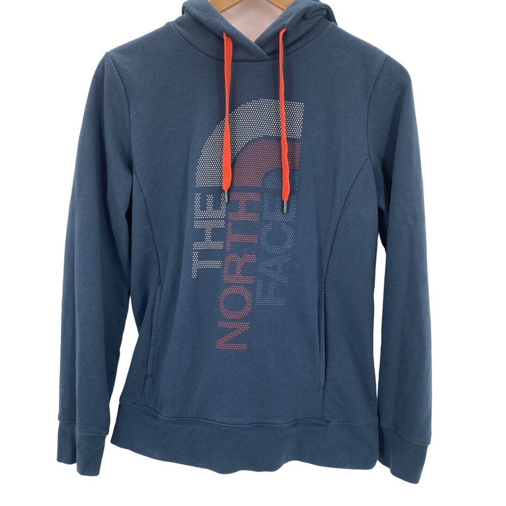 North Face Hoodie Womens Medium Blue Red White Hoodie Trivert Stars