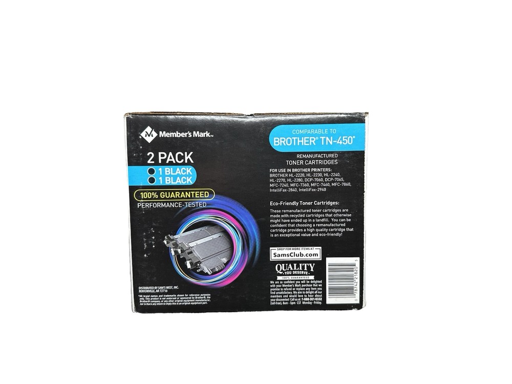 Members Mark TN-450 Black Brother Toner Cartridge 2-Pack-image