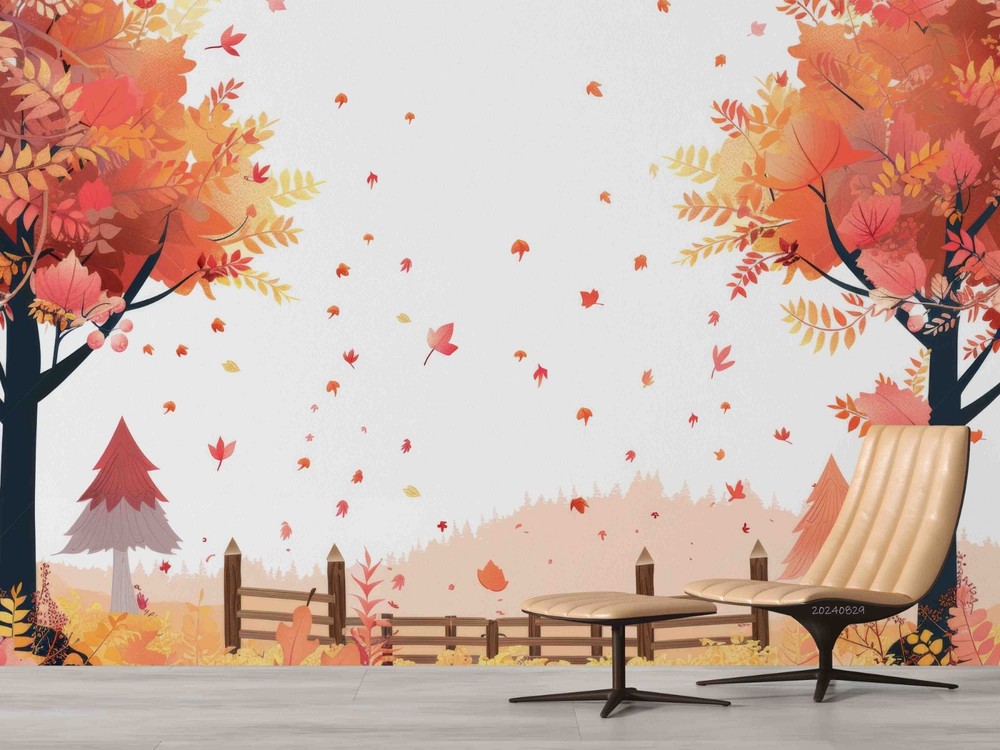 3D Autumn Landscape Illustration Wall Murals Wallpaper Murals Wall Sticker 26