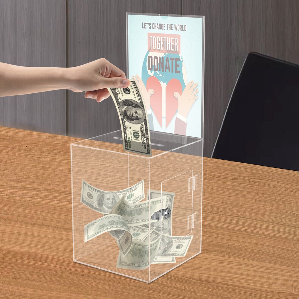 Large Acrylic Suggestion Box, Ballot Donation Box, Acrylic Donation Voting Box