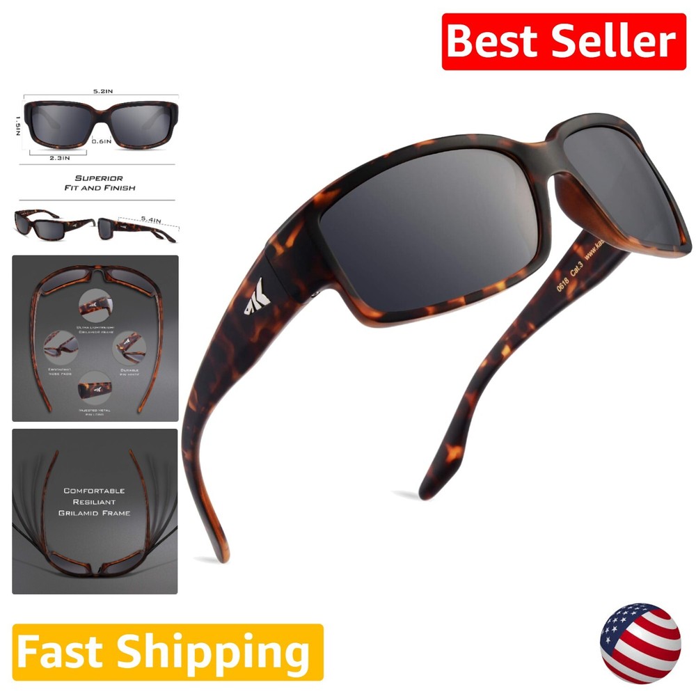 Polarized Sport Sunglasses - Ideal for Driving, Fishing, Cycling & Running