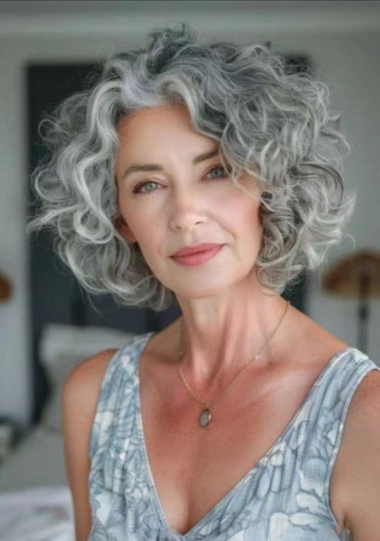 Highlight Grey Bob Wave Wig 100% Human Hair 13x4 Lace Front Wigs for Daily