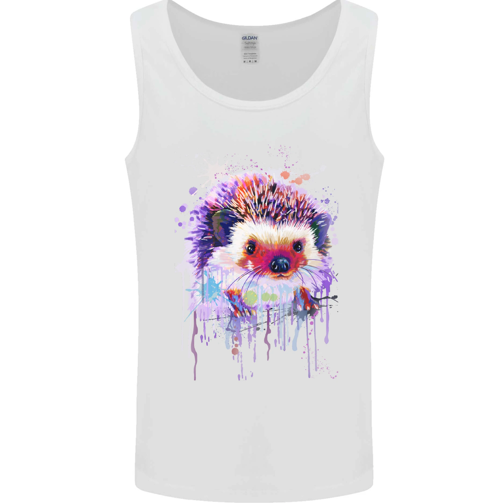 Hedgehog Watercolor Print Men's Sleeveless Vest Tank Top  