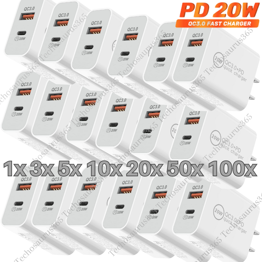 Wholesale Bulk 20W Fast Charger Cube USB C Power Adapter For iPhone iPad Android