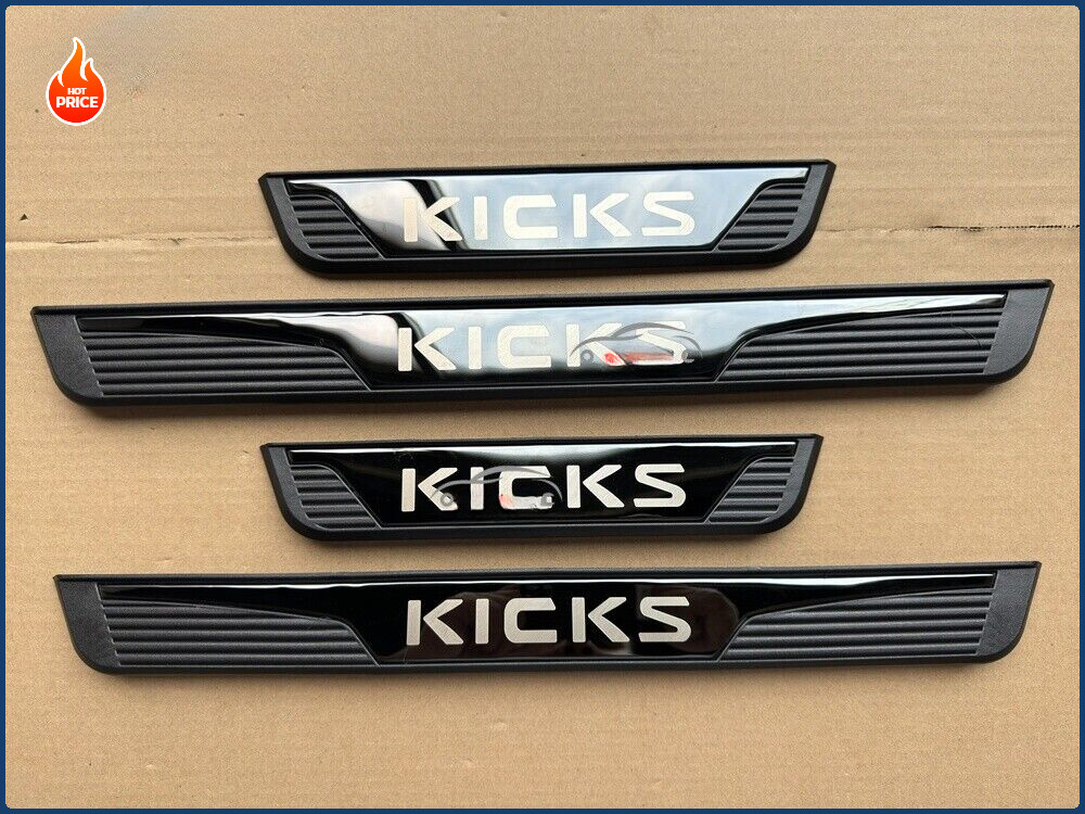 For Nissan Kicks Car Accessories Car Door Sill Cover Scuff Plate Panel Guard X4