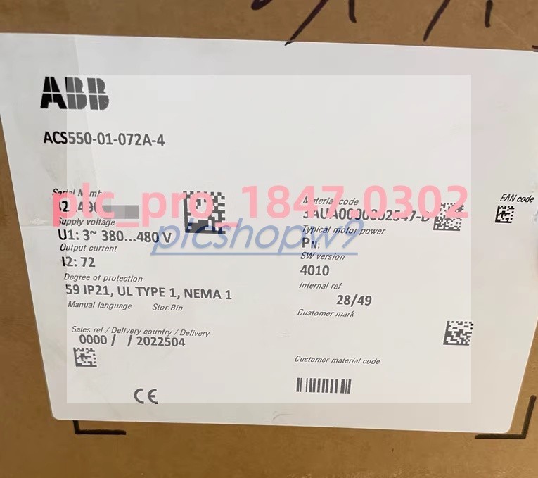 1PCS Brand New ABB ACS550-01-072A-4 Inverter ACS550-01-072A-4  Fast delivery