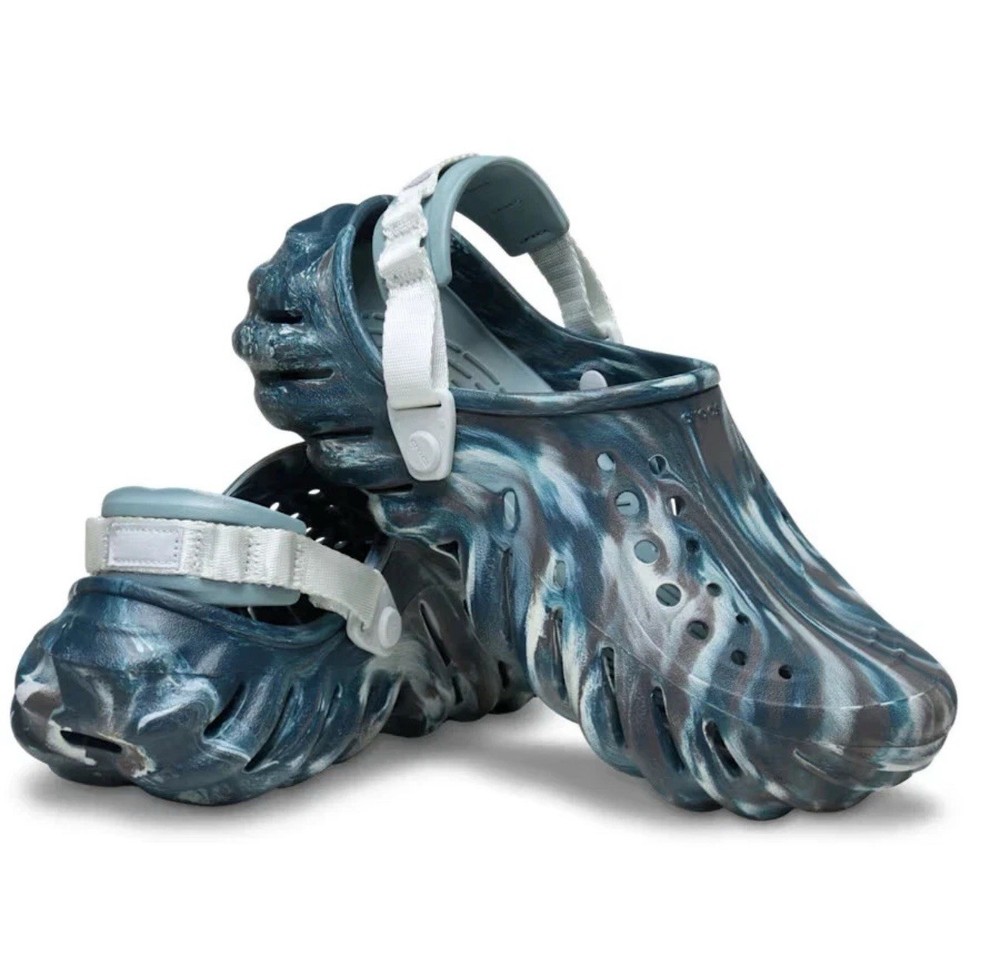 Crocs Echo Marbled Moonlight Clog Slides, Unisex, Size 9 Men/11