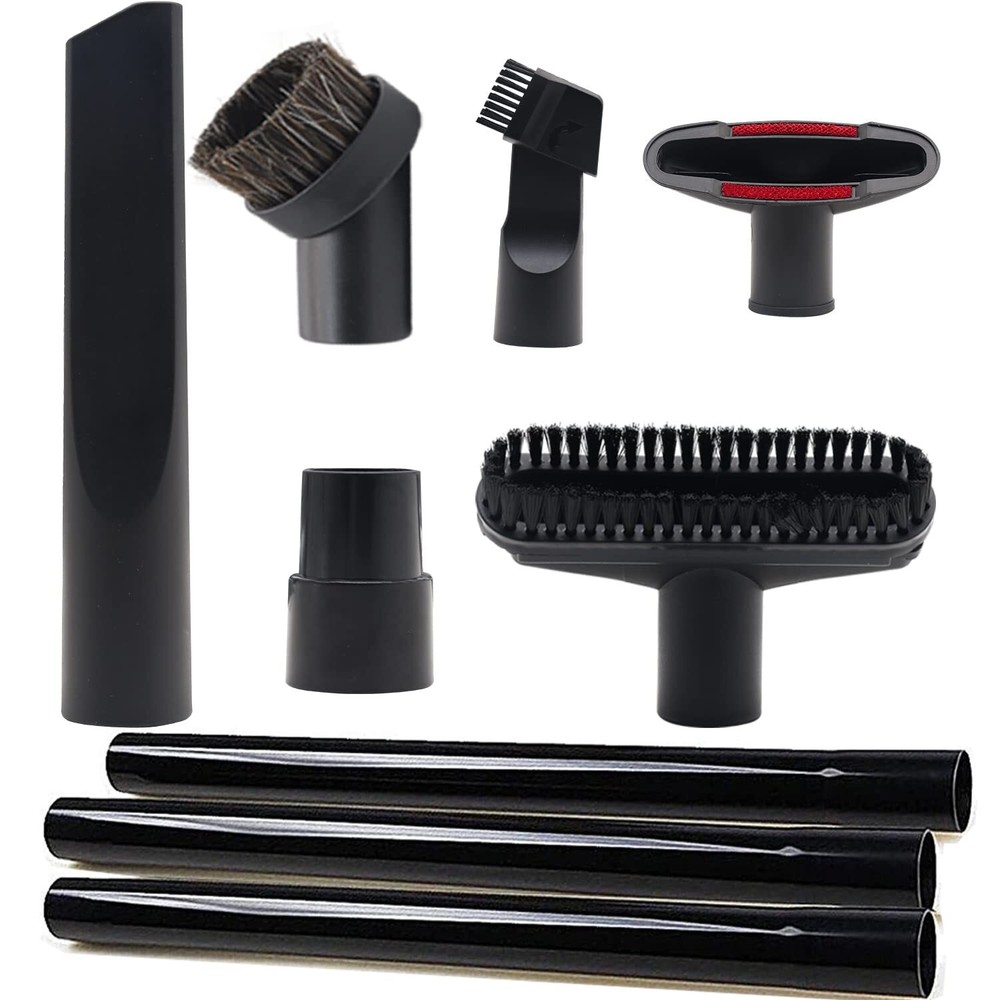 9-Piece Vacuum Attachment Kit with 3 Extensions Fits 1 1/4 Inch Hoses