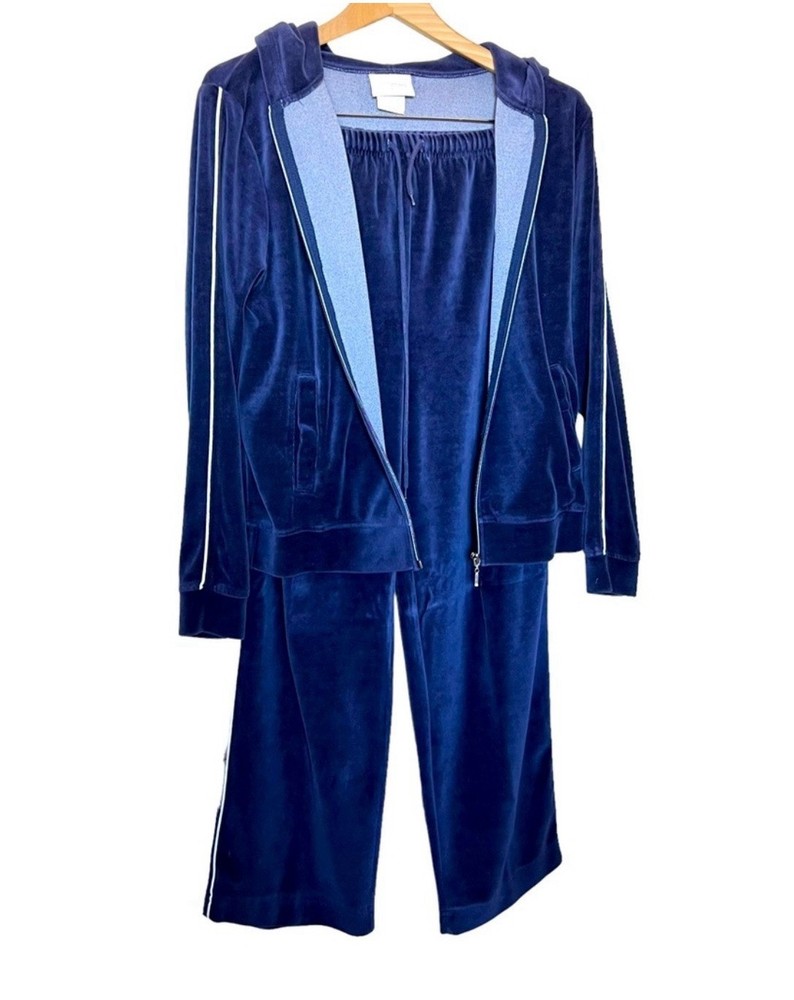 Jansport Vintage Size Medium Blue Velour Lounge Streetwear Tracksuit Unisex Men