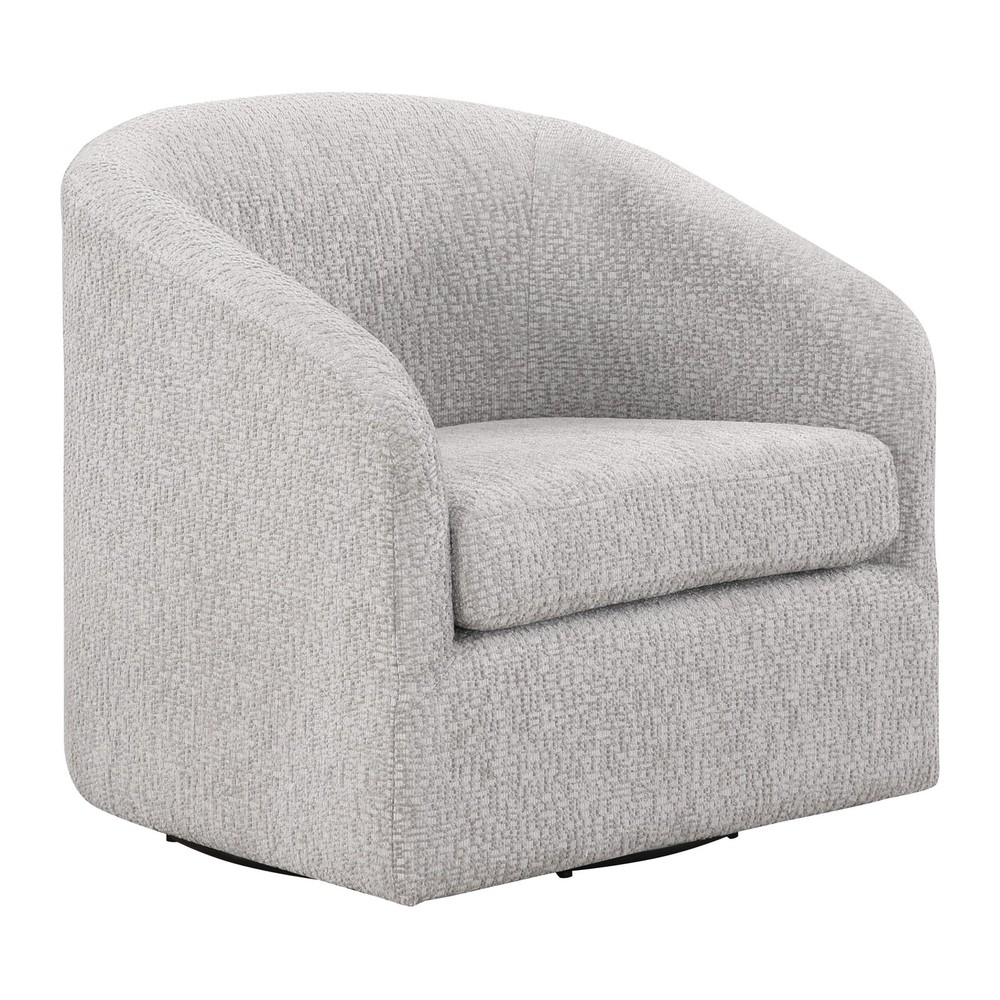 Parker Upholstered Swivel Tub Accent Chair, Sterling Fabric