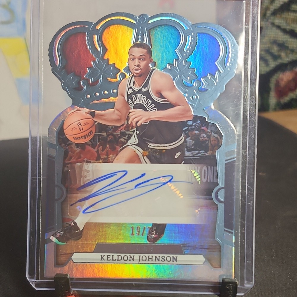 2023-24 Panini Crown Royale  Autographs Blue #CA-KEL Keldon Johnson /75