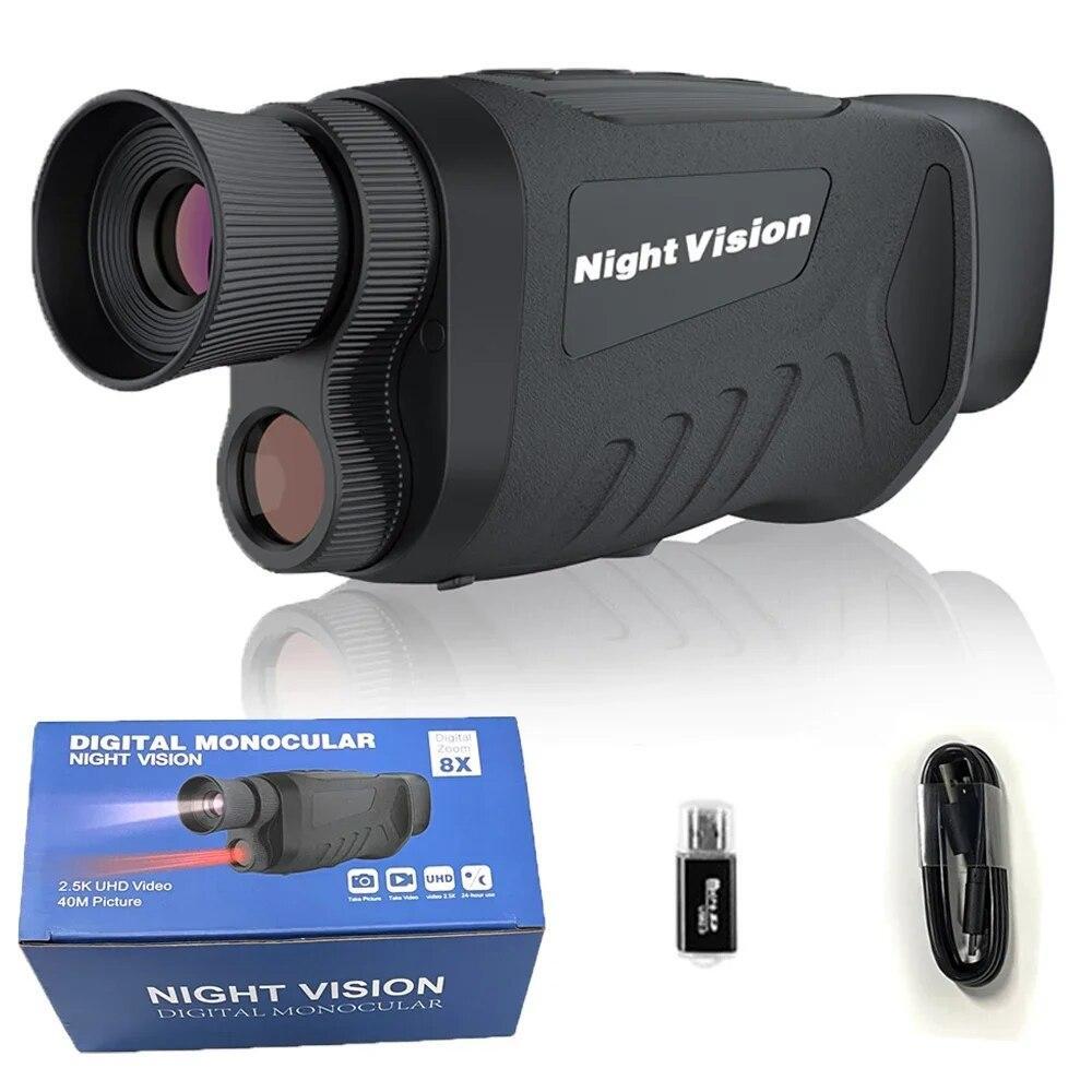 6 X Zoom Monocular Night Vision Telescope Infrared Hunting Plastic Black Modern