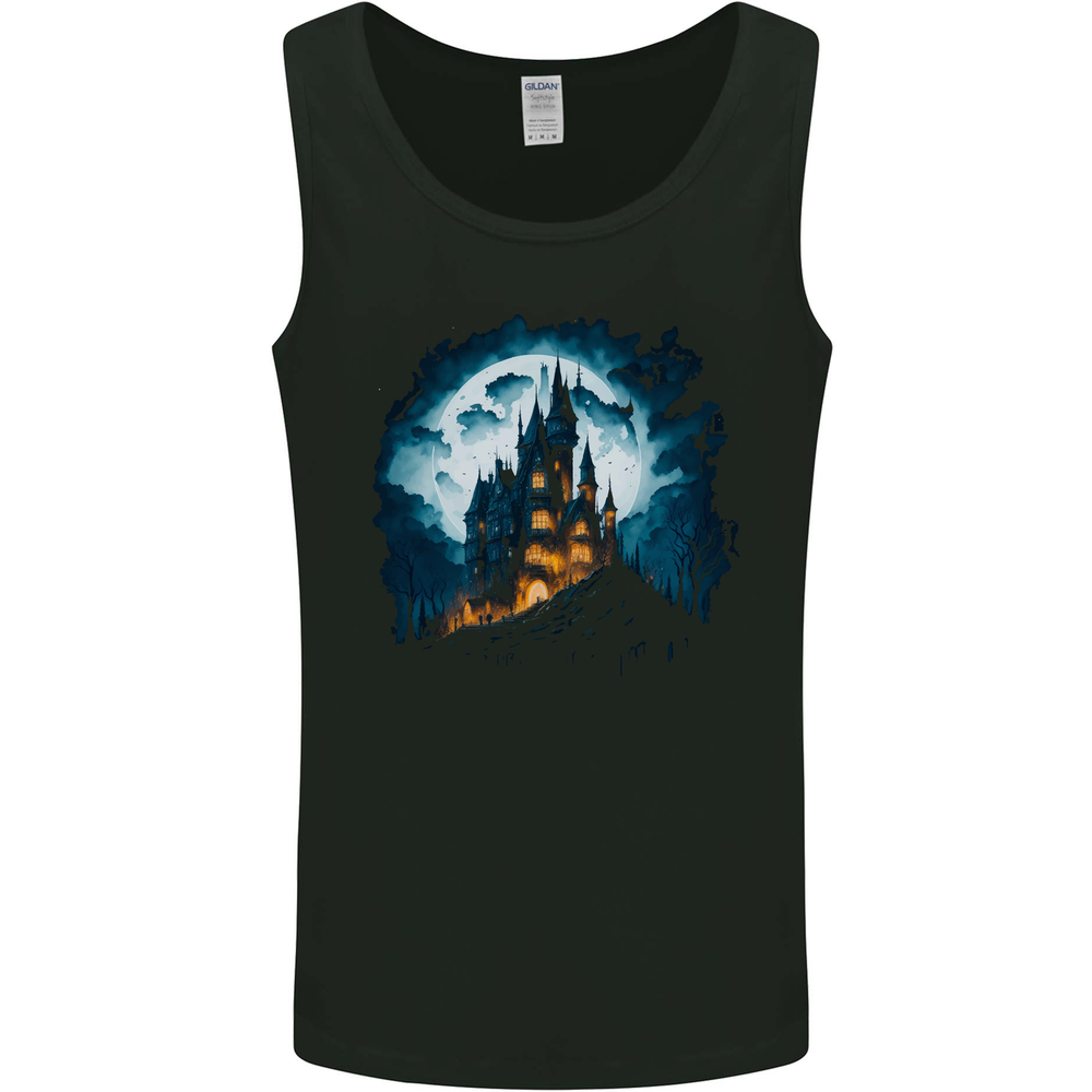 A Haunted Castle Fantasy Halloween Mens Vest Tank Top