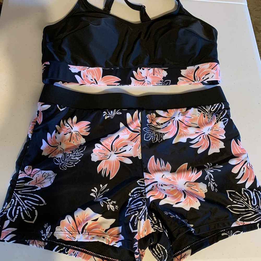 Swim Suit Set Hawaiian Print Sport Style Women’s Size XL New Without Tags