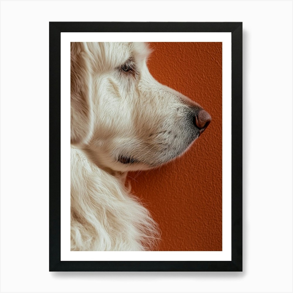 Portrait Of A Dog. Generated AI. Ar Framed Wall Art Poster Canvas Print Picture