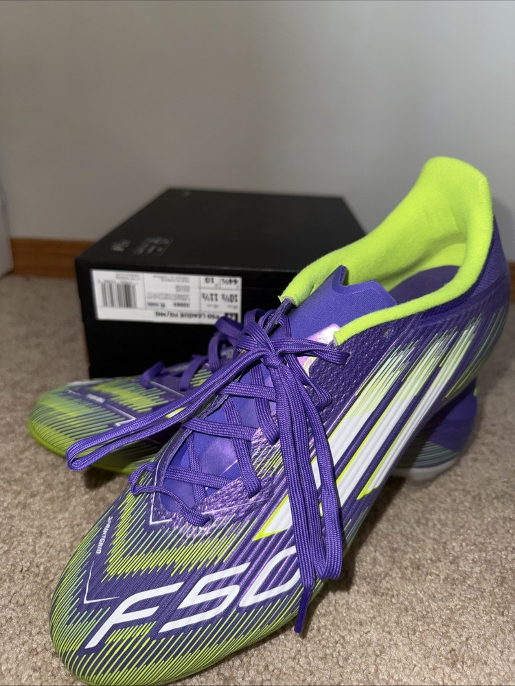 Adidas F50 League FG/MG Purple Rush Soccer Shoes JI0003 Men's Size 10.5 M