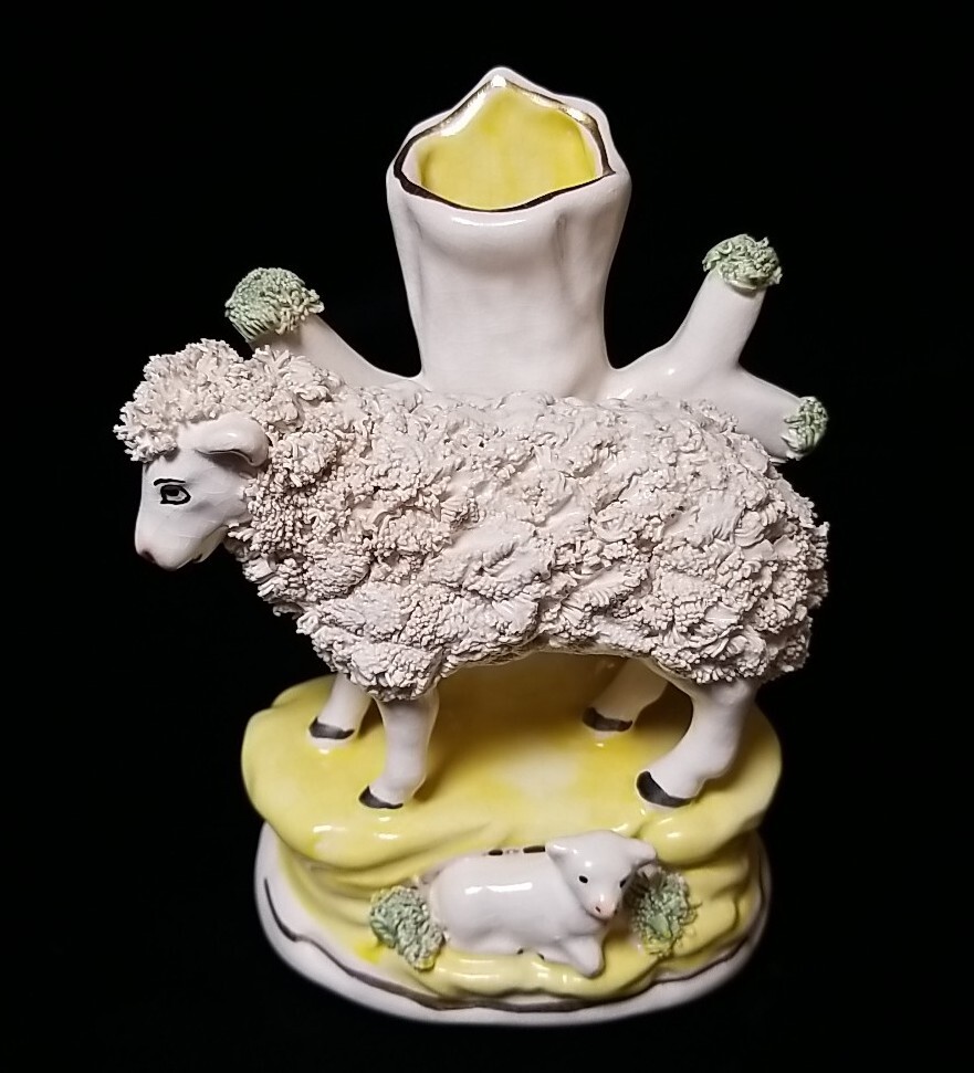 Vintage Staffordshire Style Sheep And Lamb Spill Vase Winterthur
