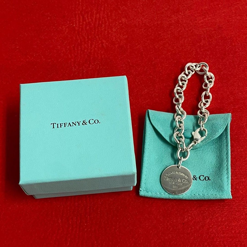 Tiffany & Co 925 Silver Return Toe Bracelet with Original Box Pre-Owned