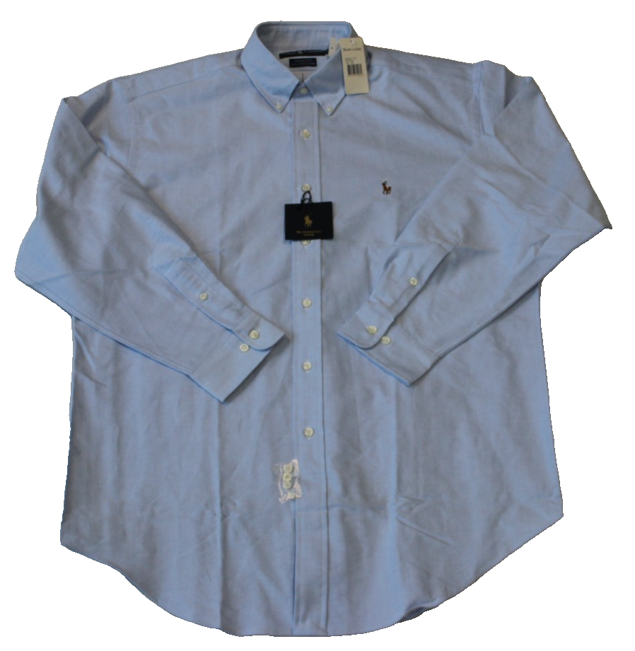 VTG NWT Ralph Lauren Men's Yarmouth Button-Down Oxford Shirt Size 16 32/33 Blue