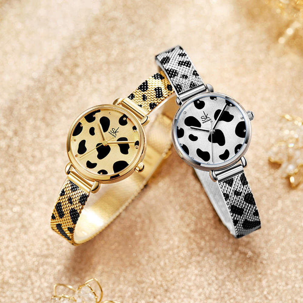 Elegant Women's Waterproof Mesh Strap Quartz Watch in Gold and Silver