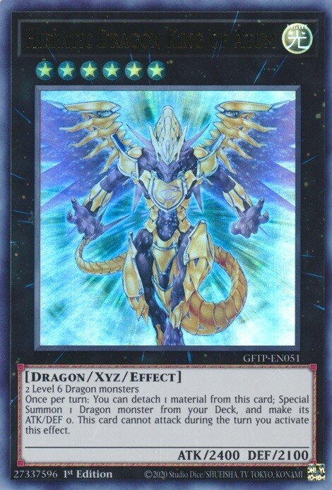 Hieratic Dragon King of Atum GFTP-EN051 Ultra Rare 1st Edition Lightl Card