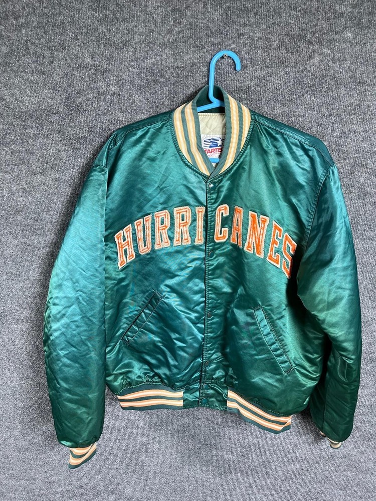 Starter Hurricanes Button Long Sleeves Green Jacket Adult XL