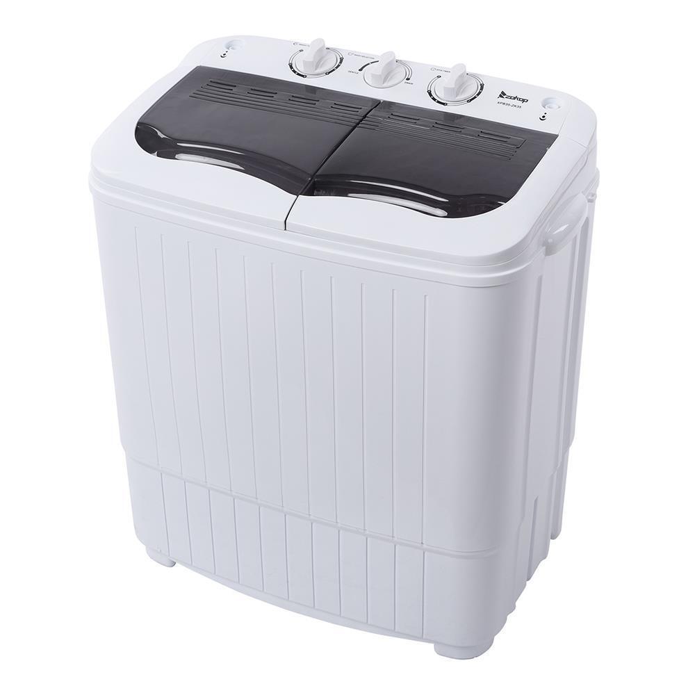Zokop Home Dorm Semi-Automatic 14.3lbs Washing Machine Laundry Washer Spin Gray