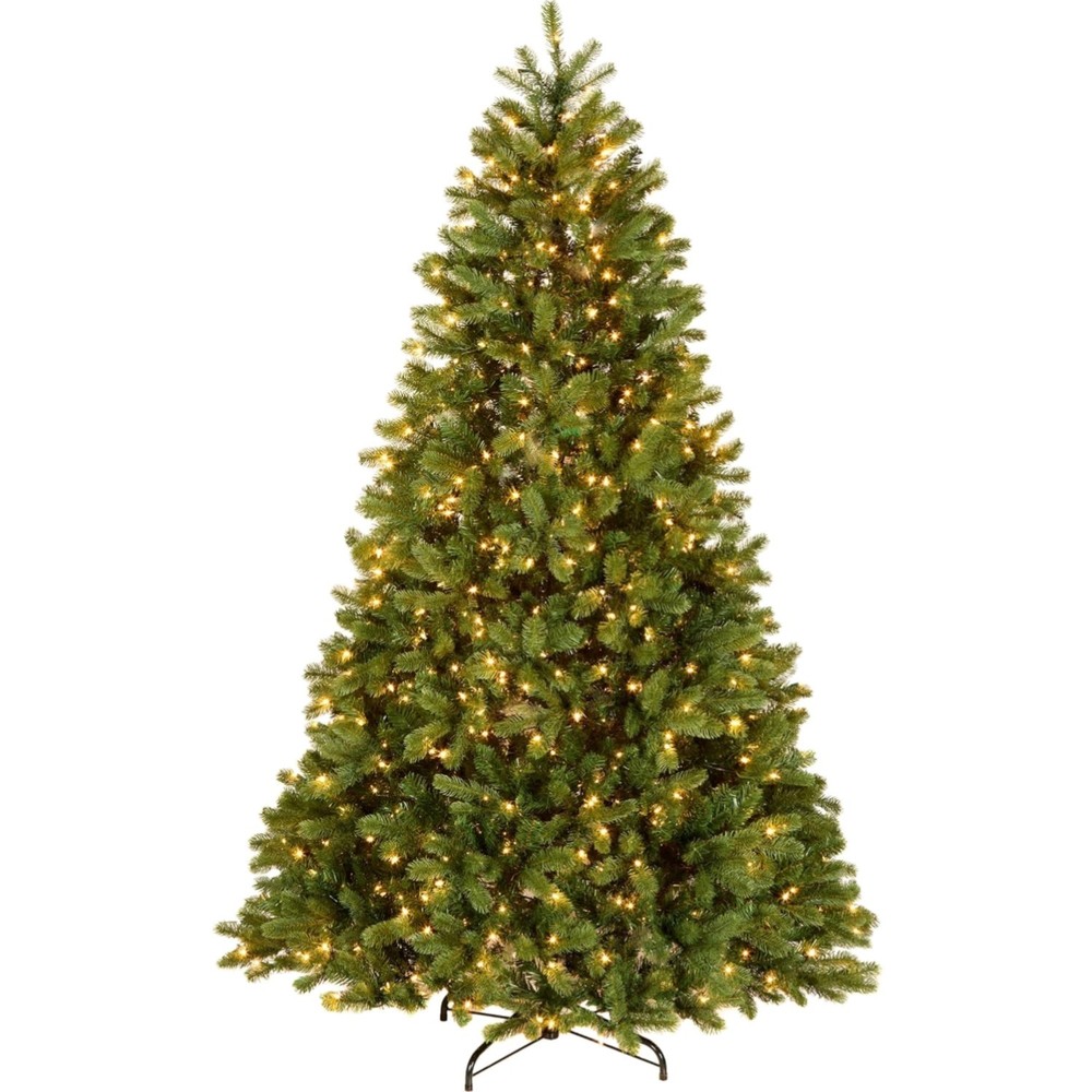 Artificial Christmas Tree 7.5 ft Pre-Lit Downswept Fir Green Full Tips Lights