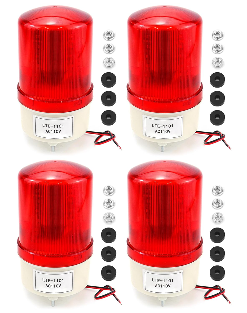 Industrial LED Rotating Strobe Beacon Warning Lights, 4 Pack Signal Alarm Tower