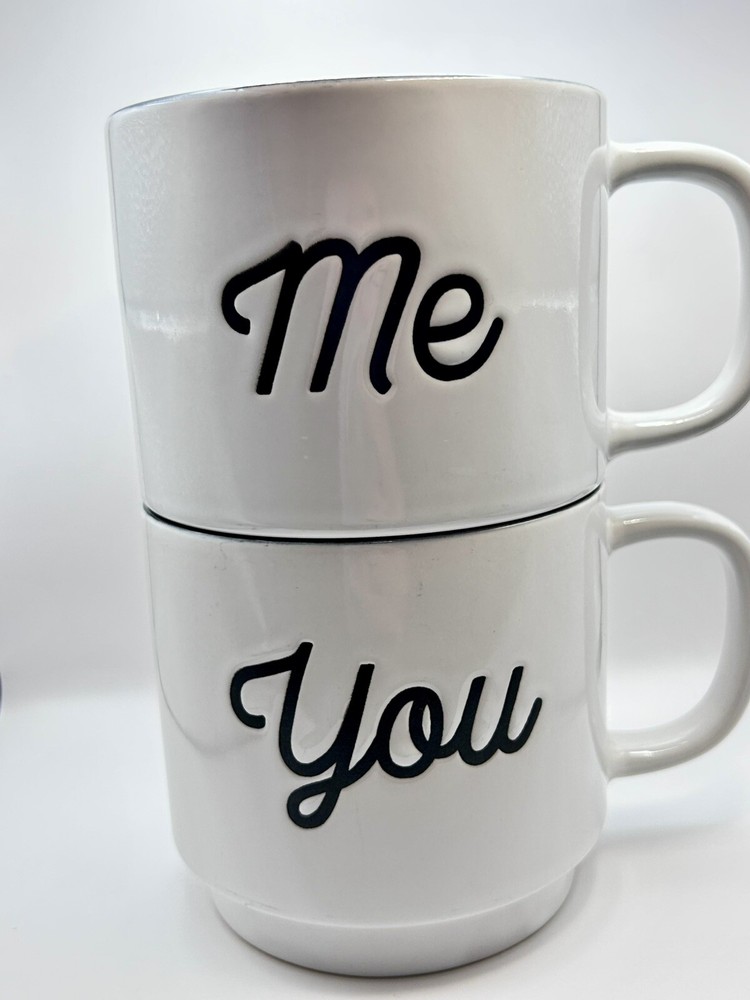You And Me White And Black Coffee/Tea Cup Set