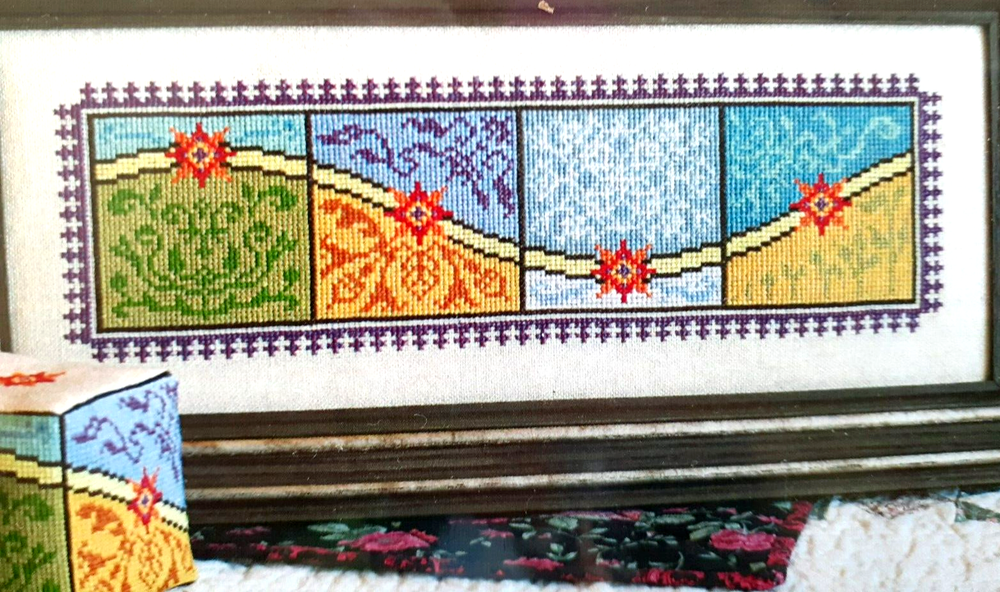 Seasonal Sun Sine - Finish as Cube or Panel - Cross Stitch Chart-image