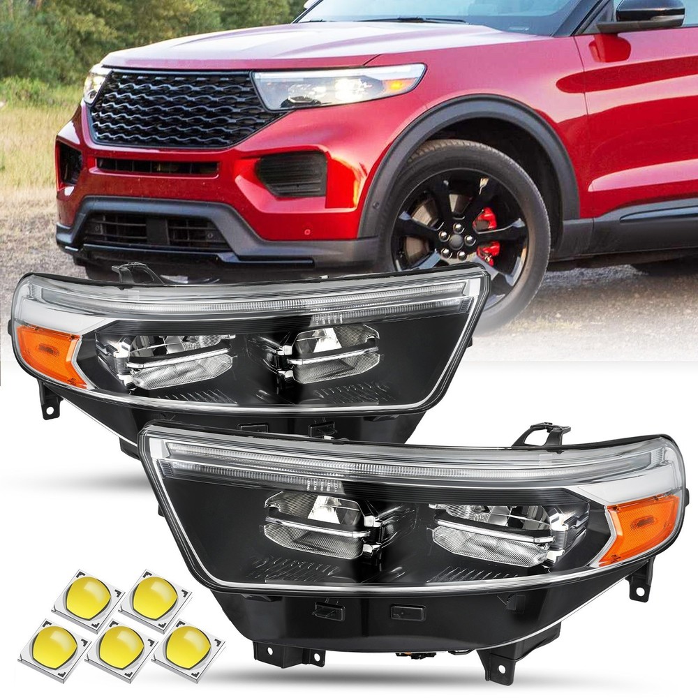 For 2020-2024 Ford Explorer XLT / Limited LED Headlights Headlamps Left+Right