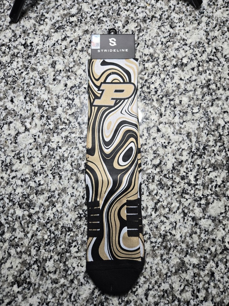 Purdue Boilermakers Strideline Socks Drew Brees Trippy Colors NCAA Design