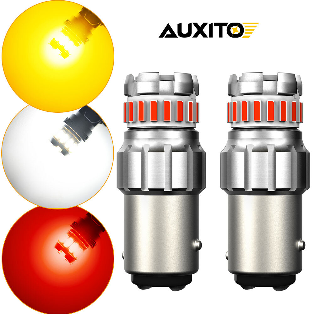 AUX 1157 1156 3157 7443 LED Bulbs Tail Stop Brake Turn Signal Light Red/Amber M