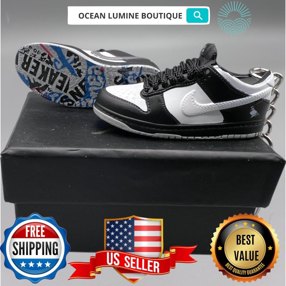 SB DUNK 3D Mini Sneaker Keychain, Jordan Sneaker Collectible, Box Options