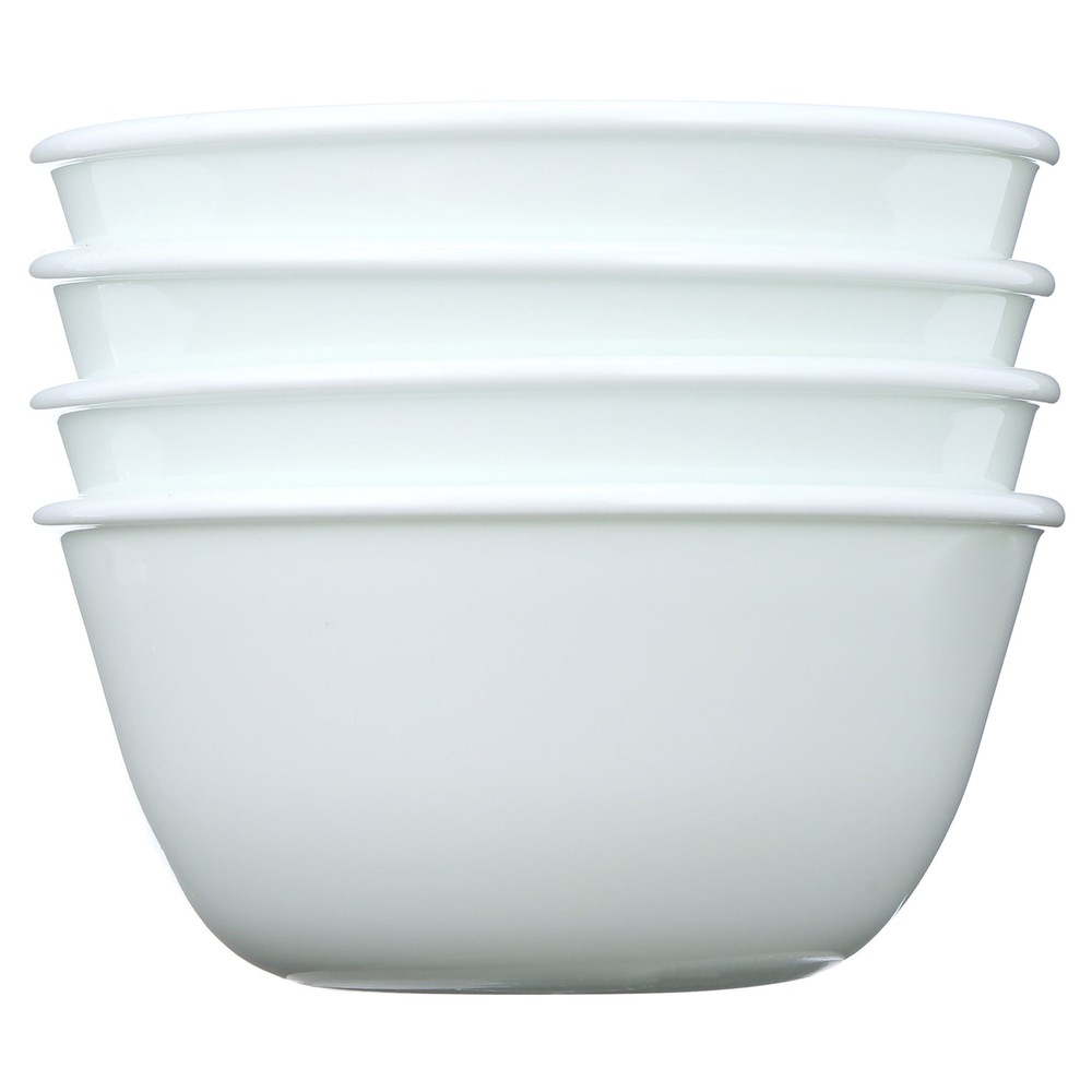 Winter Frost White 12 oz Glass Rice Bowl (Set of 4)