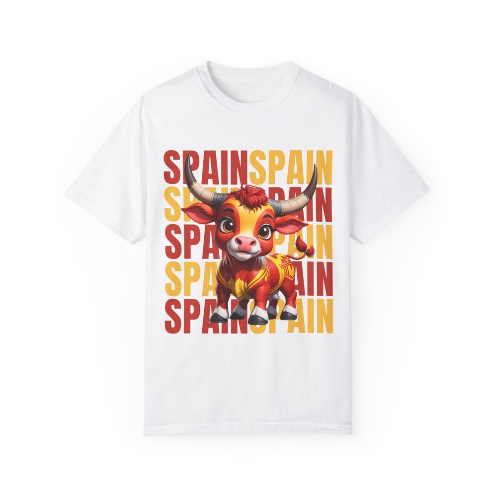 White Football T-shirt - Spain Bull - UEFA Euro 2024 Round of 16