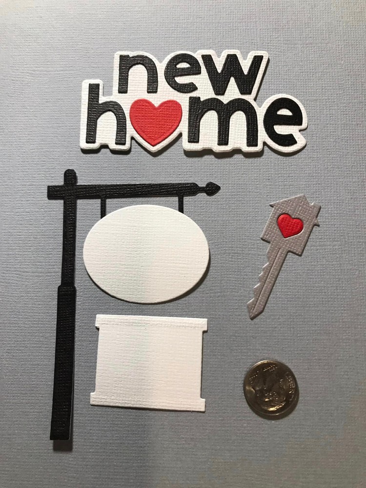 HANDMADE Die Cut  New Home Set  Scrapbook / Card Embellishment