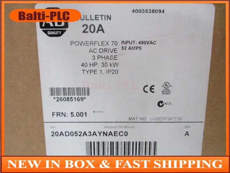 New AB Allen-Bradley AB  20AD052A3AYNAEC0 PowerFlex 70 AC Drive