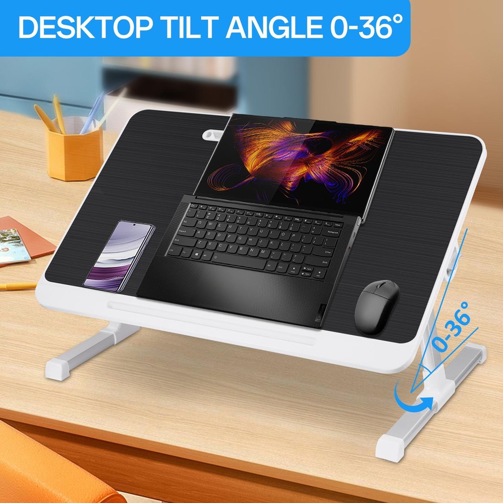 Adjustable Laptop Table Stand Lap Sofa Bed Tray Foldable Notebook Computer Desk
