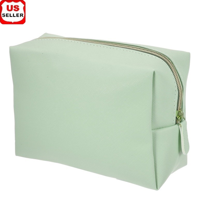 PU Leather Makeup Organizer Toiletry Bag Water Resistant Portable Cosmetic Case