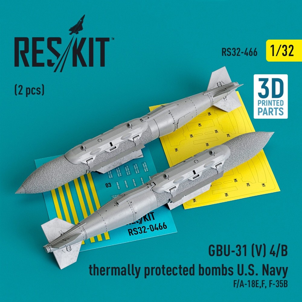 GBU-31 V 4/B thermally protected bombs US Navy 2pcs F/A-18E F-35B 1:32 RS32-0466