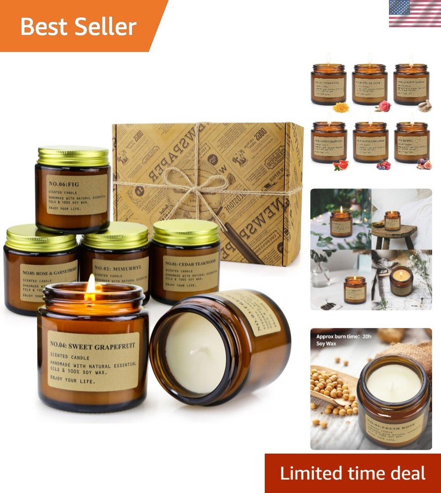 6 Pack Soy Aromatherapy Candles Home Scented Gift Set for Women