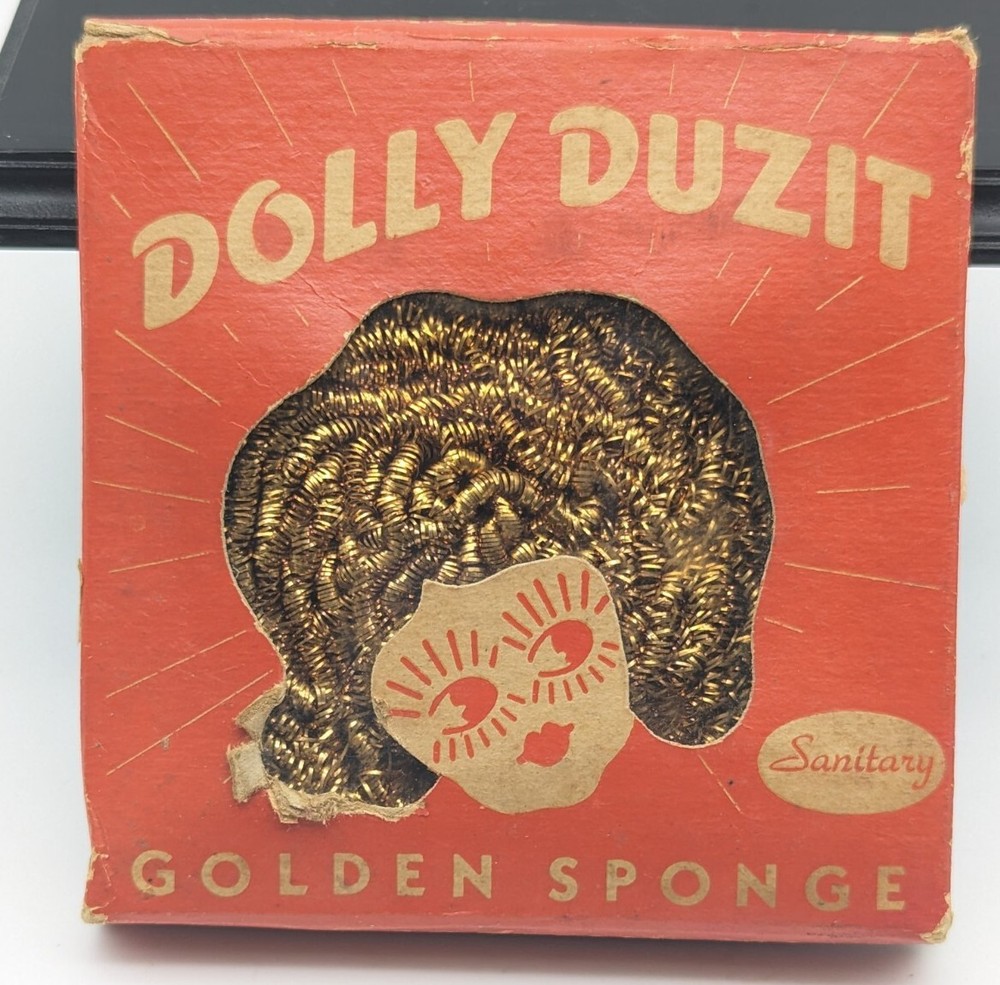 DOLLY DUZIT Golden Sponge Vintage Kitchen Kitsch Display Movie Prop