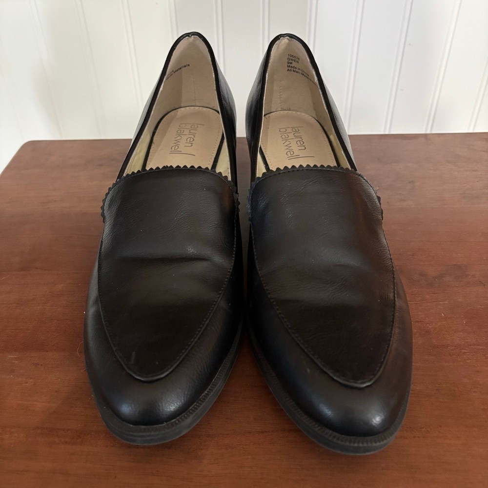 Lauren Blakwell Gwen Pump Black Chunky Heel, 9, , Dress Shoe