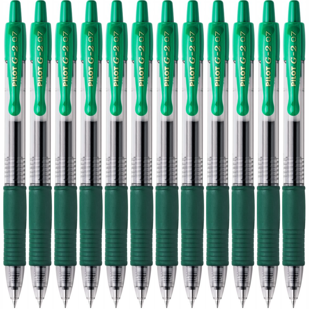 Pilot G2 07 Retractable Rollerball Gel Ink Pen 0.7mm GREEN INK SET