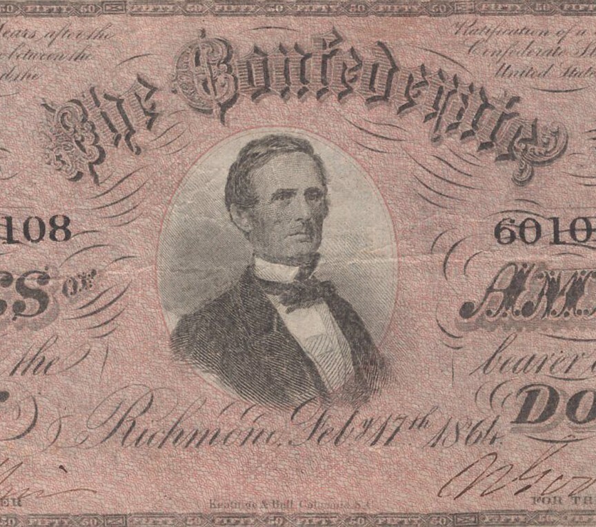 ✪✪ T-66 1864 $50 CONFEDERATE CURRENCY (( CIVIL WAR BILL )) FIFTY DOLLAR 6010