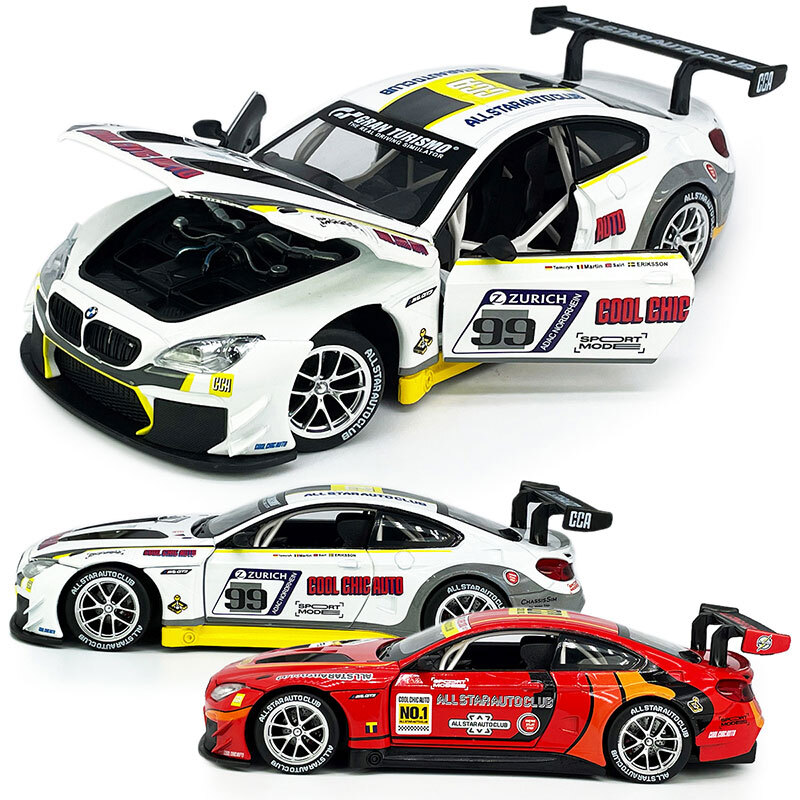 1/24 BMW M6 GT3 Model Toy Car Diecast Toy Vehicle Metal Zinc Alloy Toys for Kids