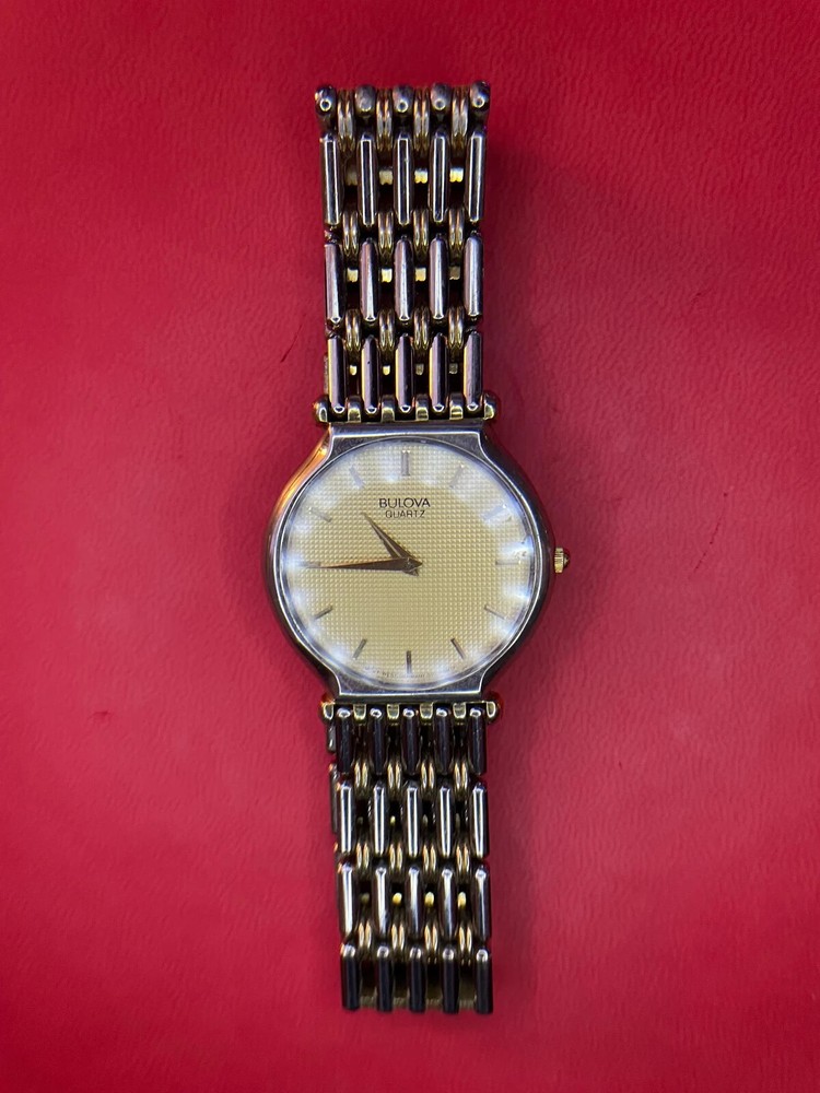 Vintage Bulova Two-Tone 4 Jewel Quartz Women's Watch Running  